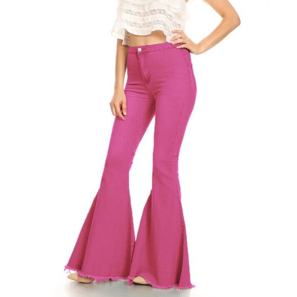 * anna-kaci* Bell Bottom High Waist Denim Jeans NWT - Picture 1 of 6
